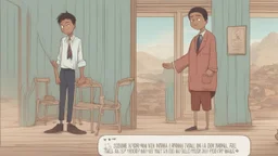 شخص جسمه عادي ووجه طولي ووضاصح عليه انو مسكين