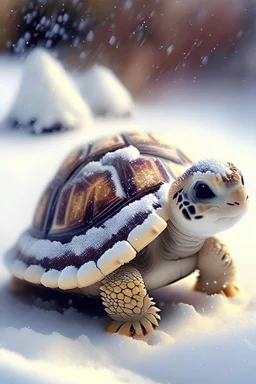 cute baby Christmas snow tortoise