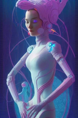 ultra detailed, beautiful female android in tears, crying. scifi, fantasy, intricate detailed environment, global illumination, vector art, concept art. by james jean and moebius and artgerm and liam brazier and victo ngai and tristan eaton.