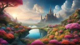 A surreal dreamscape where reality blends with imagination, fantasy, award-winning photograph, realistic, beautiful composition, natural colors, highly detailed, inspiring, beauty, peace, joy, happiness, fantasy, wow