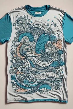 Collaborate with a local artist to create a T-shirt featuring a blend of abstract doodles and intricate patterns. The doodles can form a unique shape or symbol that reflects individuality.