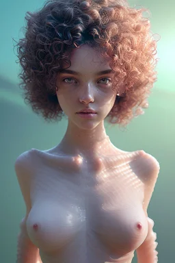 April, Summer Fashion, full body,smooth soft skin, curly hair, detailed eyes, detailed face, looking into camera, intricate, summer outfit, pink, back lighting, realistic concept art, digital painting, rich 3d render, hyper-realistic painting, cinema 4D render, art by WLOP, by Agnes Cecile, Michael Whelan