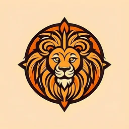 Logo design of an Iranian sun lion symbol (vector and minimal)
