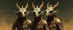 realistic rendering Portrait of the gremlin Apkallu sages who were sent by the god Ea to teach civilization to humanity before the flood. They were depicted as half-human and half-fish or bird, and were associated with wisdom, magic, and culture.