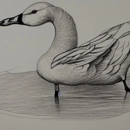 line drawing of a snow goose