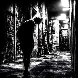 drug addict in dark alley, dirty, Detailed and Intricate, Cinematic, Dynamic Lighting, dramatic lighting, electrical details, high details, 4k, 8k, best, accurate,