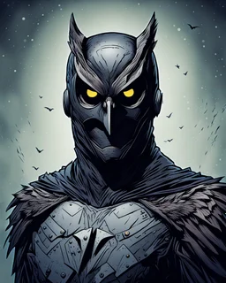 Owlman imágen lineal colorida