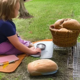 Pastoral, owl family, baking bread, doing homework, washing dishes