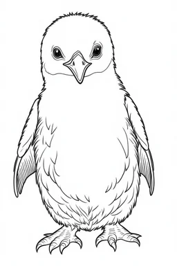 outline art for Penguin Chick coloring pages with sitch, white background, Sketch style, full body, only use outline, toddlers style, clean line art, white background, no shadows and clear and well outlined.