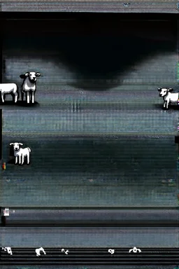 dark low res "cctv footage" old 80s sony camera, of forbidden medical procedures preformed in a "motor garage", with landrovers, surounded by sheep with "Rabies"