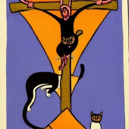 Cat crucifixion