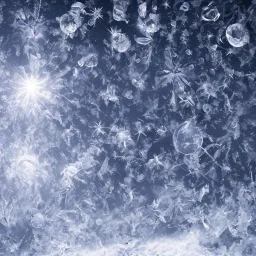 celestial, reflection, ice crystals, snow, icicles