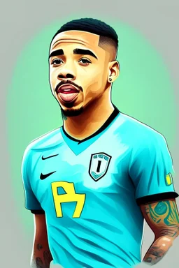 Gabriel Jesus Brazilian football player ,cartoon d2