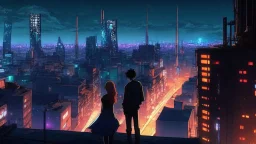 Cyberpunk City skyline