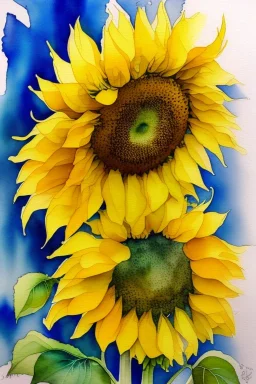 Vienna. Sunflower. watercolour