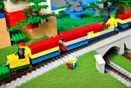 Lego Train pass in lego Italian city