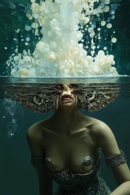 return to the spirit of the water for purification; an admixture of Klimt and Giger