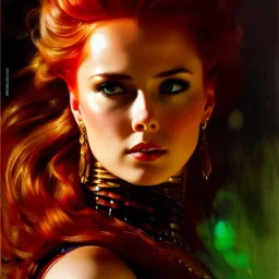 Drawing of beautiful face,'beautiful ,Busty natasha romanov',intense stare, ancient skintight armor, balanciaga fashion clothe painting by gaston bussiere, greg rutkowski, yoji shinkawa, yoshitaka amano, tsutomu nihei, donato giancola, tim hildebrandt, Oil on canvas, cinematic composition, extreme detail,fit full head inside picture,16k