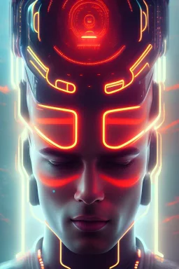 cyberpunk, head, men, portrai, tron