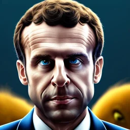 Portrait of Emmanuel Macron in the style of Pixar Studio movies