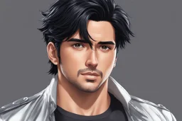 joey tribbiani in 8k 2D anime artstyle, black hair, close picture, intricate details, highly detailed, high details, detailed portrait, masterpiece,ultra detailed, ultra quality