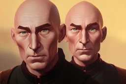 Portrait of Jean Luc Picard by Jake Bartok