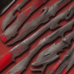 Nomad cavalry inline attacking. Damascus steel. Red. Sharp details. Roar.