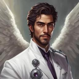 dnd, portrait of angel scientist