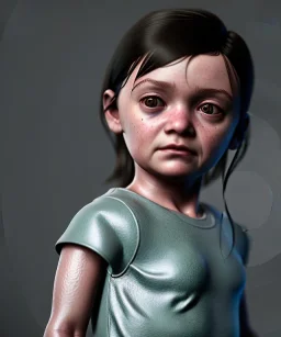 Arya stark toddler, full body, soft skin, dramatic lighting, hyper realistic