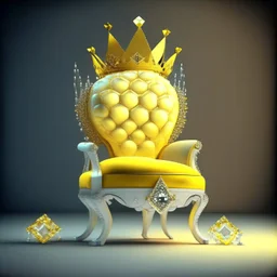 A diamond chair in which a senior king of the year sits and wears a crown with a yellow pearl that rules space