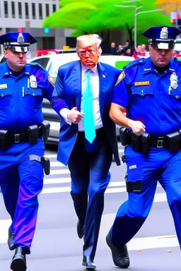 donald trump being cuffed on the street by the police