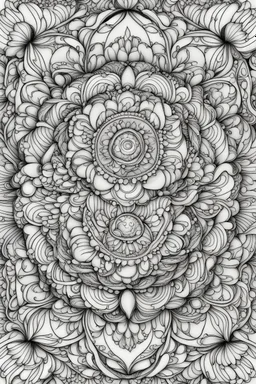 mandala coloring page style but very intricate patterns, clean lines white background extra delicate