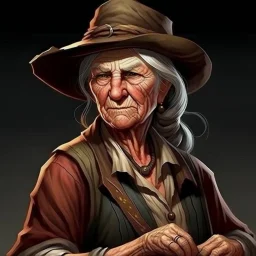 wild west old lady farmer grimdark realistic