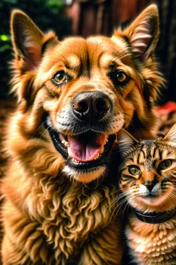 A cat and a dog mutated together. The new nft world smiling