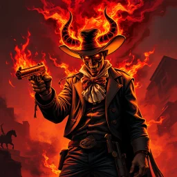 blaze the pyromaniac devil wild west bandit fantasy art