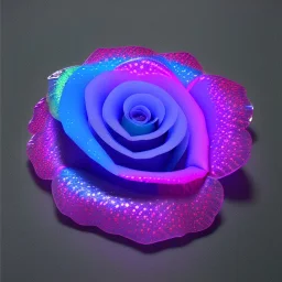 transparent multicolor crystal rose leaf