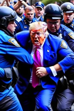 donald trump being beaten by the police