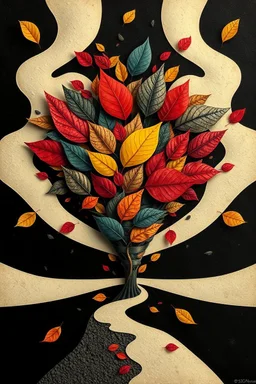 tornado of fall leaves; Dada; Surrealism