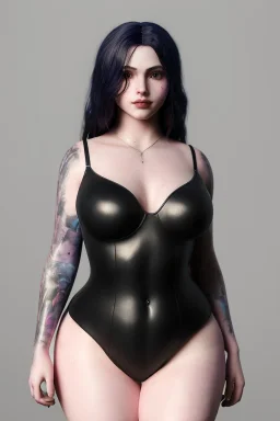 full length photo of a thicc goth girl, highly detailed, 4 k, hdr, smooth, sharp focus, high resolution, award – winning photo