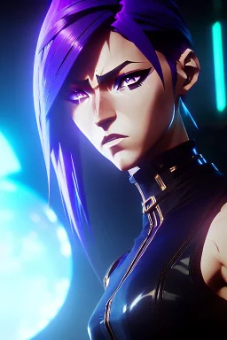 Futuristic anime fantasy dancer, portrait from waist up, physically fit, latex and leather attire, blue eyes, pastel hair, intricate eyeliner, vibrant eyeshadow, clear completion, soft lighting, 4k resolution, intricate details, insanely detailed, colorful cityscape background, masterpiece, expert, cinematic smooth, retroanime style, realistic details, no helmet