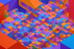 3D colorful geometric installation, simplistic, studio lighting, C4D, 16k, Behance, Artstation, centered, top down camera, vibrant