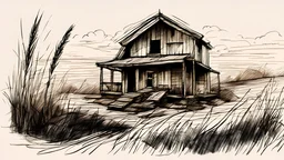 hand drawn, dark, gritty, realistic sketch, Rough sketch, mix of bold dark lines and loose lines, common reed, dark theme