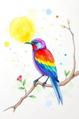 SKETCH WATERCOLOR PASTEL COLOURS - “The Rainbow Bird’s Journey”