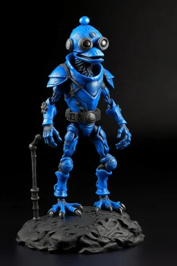 standing blue frogman miner humanoid medival