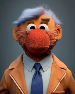 Waist up Portrait, joe Biden muppet, Sesame Street style, retro style, photo studio, unreal engine 5, god lights, ray tracing, RTX, lumen lighting, ultra detail, volumetric lighting, 3d.