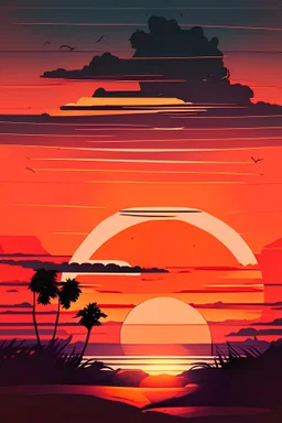 sunset illustration