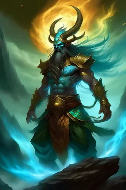 Fantasy art, D&D, aspect of Earth, demigod, Avatar of the Earth Element