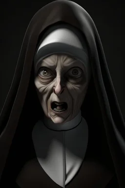 creepy animated nun