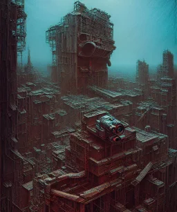 Camera., concept art, hyper detailed, beksinski, dan mumford, post-apocalyptic, oil on canvas