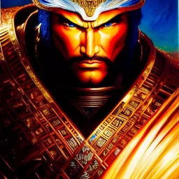 portrait of 'Ryûken-Fist of the North Star', painting by gaston bussiere, greg rutkowski, yoji shinkawa, yoshitaka amano, tsutomu nihei, donato giancola, tim hildebrandt, oil on canvas, cinematic composition, extreme detail,fit full head inside picture,16k